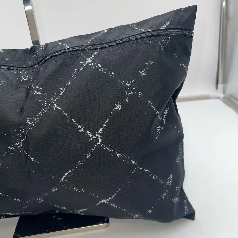 Chanel Black and White Nylon Old Style Travel Line Pouch
